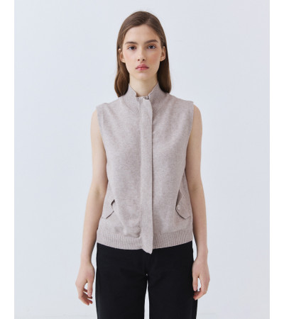 CHALECO PUNTO CUELLO ALTO CREMALLERA | MULAYA