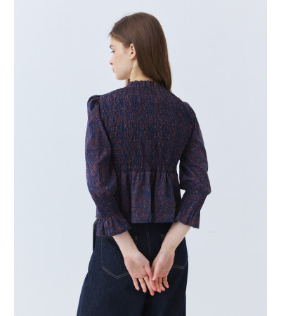 BLUSA ESTAMPADA PEPLUM FRUNCES | MULAYA
