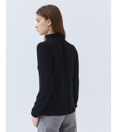 Camiseta Cuello Tortuga Fruncido Manga Larga | MULAYA