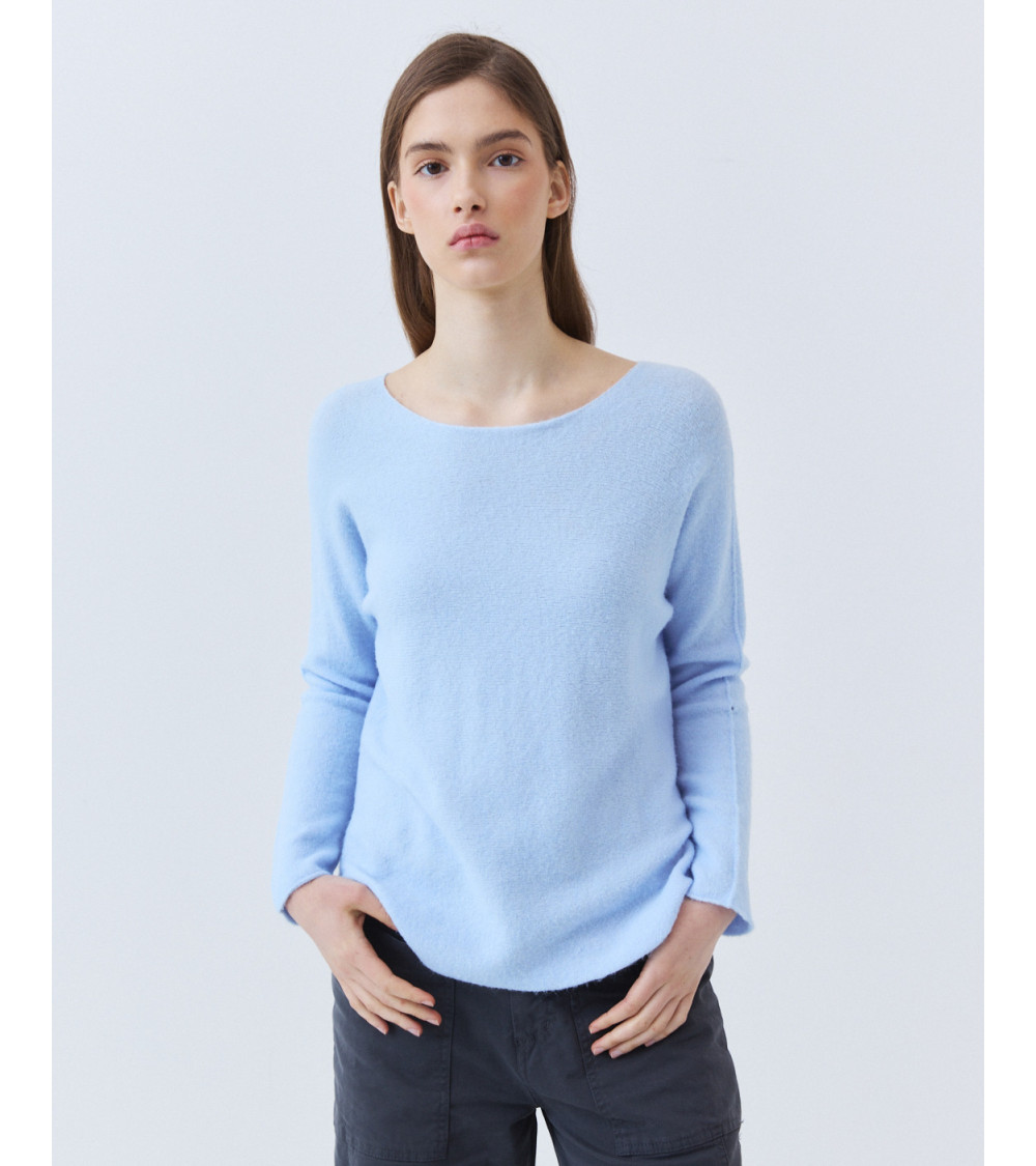 Jersey Punto Manga Murciélago Cuello Redondo | MULAYA