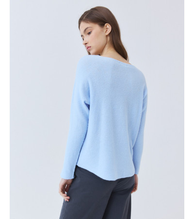 Jersey Punto Manga Murciélago Cuello Redondo | MULAYA