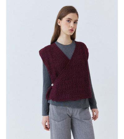 Chaleco Punto Cruzado Cuello Pico | MULAYA