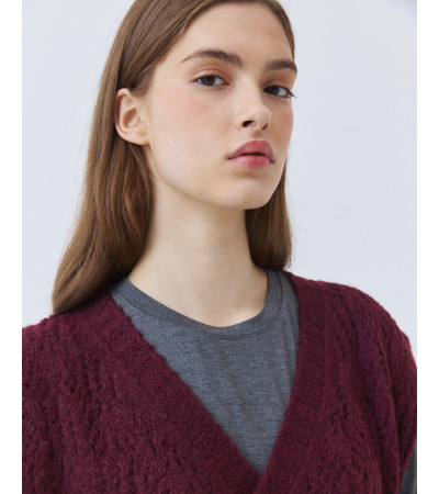 Chaleco Punto Cruzado Cuello Pico | MULAYA