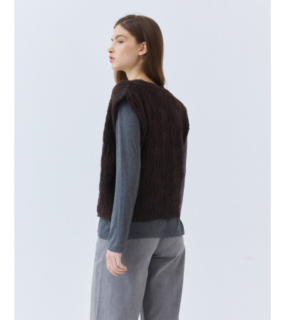 Chaleco Punto Cruzado Cuello Pico | MULAYA