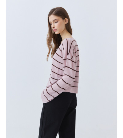 Jersey de Rayas con Hilo Brillante y Cuello V | MULAYA