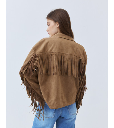 Chaqueta Efecto Ante con Flecos | MULAYA
