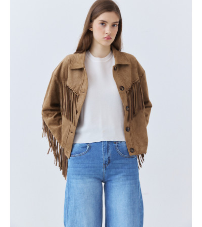 Chaqueta Efecto Ante con Flecos | MULAYA