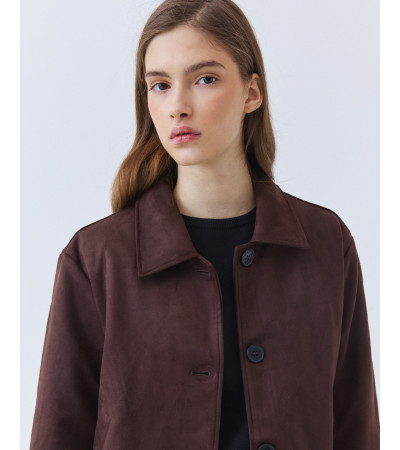 Chaqueta Efecto Ante con Botones | MULAYA