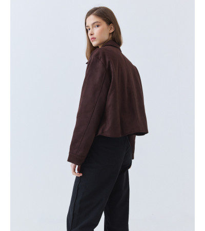 Chaqueta Efecto Ante con Botones | MULAYA