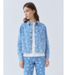 Cazadora Denim Crop con Estampado de Flores | MULAYA