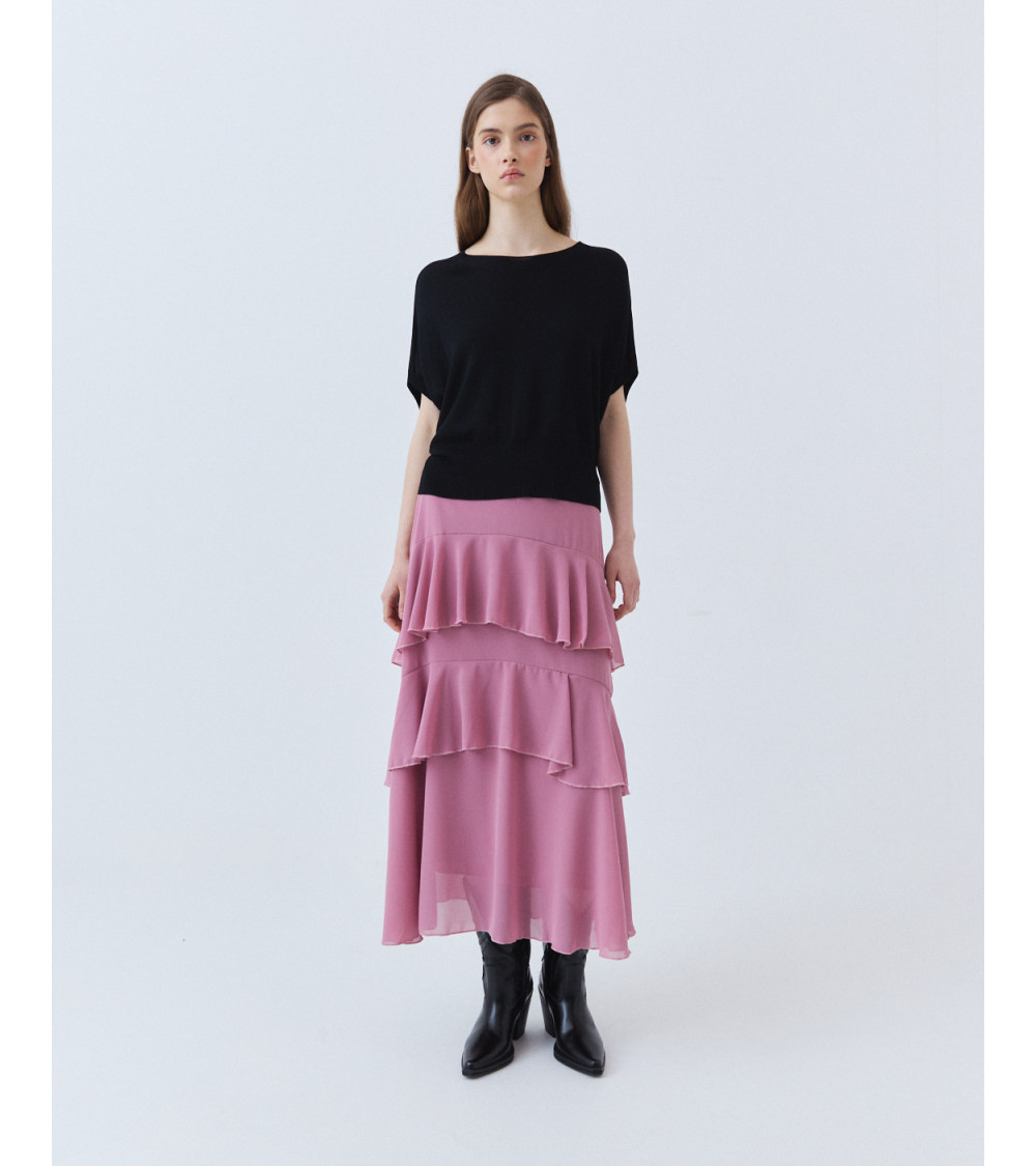 Falda Larga con Capas y Volantes | MULAYA