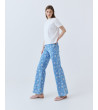 Jeans Wide Leg con Estampado de Flores | MULAYA