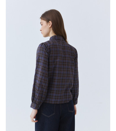 Camisa Cuadros con Lazada en el Cuello | MULAYA