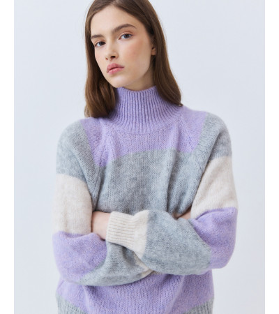 Jersey Punto Rayas y Cuello Alto | MULAYA