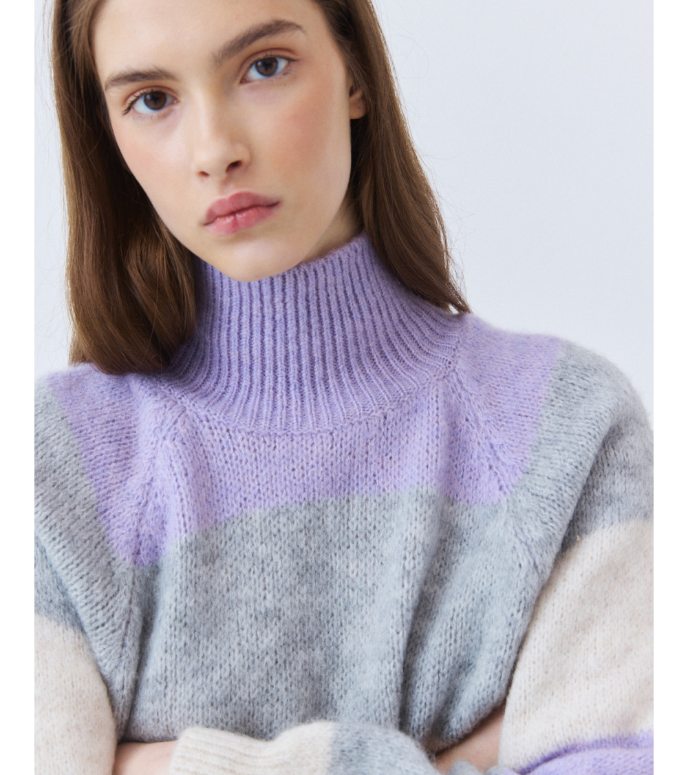Jersey Punto Rayas y Cuello Alto | MULAYA