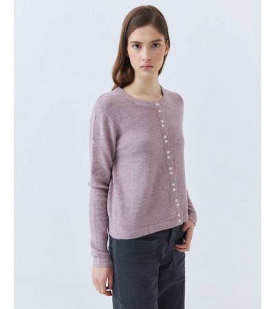 Cardigan Punto Doble Abotonadura y Cuello Redondo | MULAYA