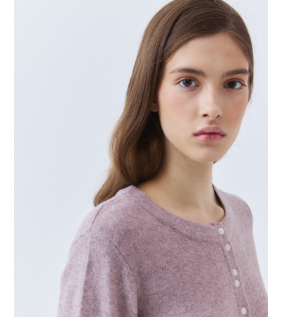 Cardigan Punto Doble Abotonadura y Cuello Redondo | MULAYA