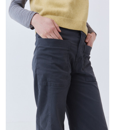 Pantalón Wide Leg con Bolsillos de Parche | MULAYA