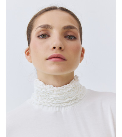 Camiseta Cuello Tortuga Fruncido Manga Larga | MULAYA