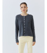 Cardigan Punto Doble Abotonadura y Cuello Redondo | MULAYA