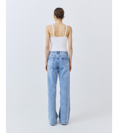 JEANS WIDE LEG DE TIRO ALTO Y CINCO BOLSILLOS | MULAYA