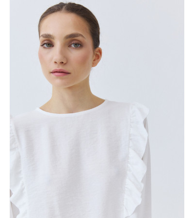 BLUSA CON VOLANTES EN DELANTERO Y ESPALDA | MULAYA