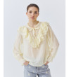 BLUSA VOLANTES SEMITRANSPARENTE CUELLO V | MULAYA