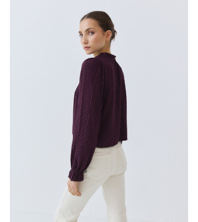 Blusa Fruncida con Volantes y Lurex | MULAYA