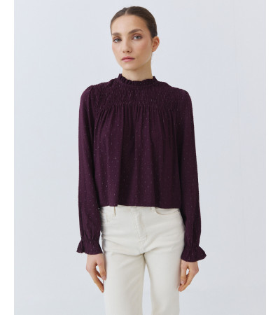 Blusa Fruncida con Volantes y Lurex | MULAYA