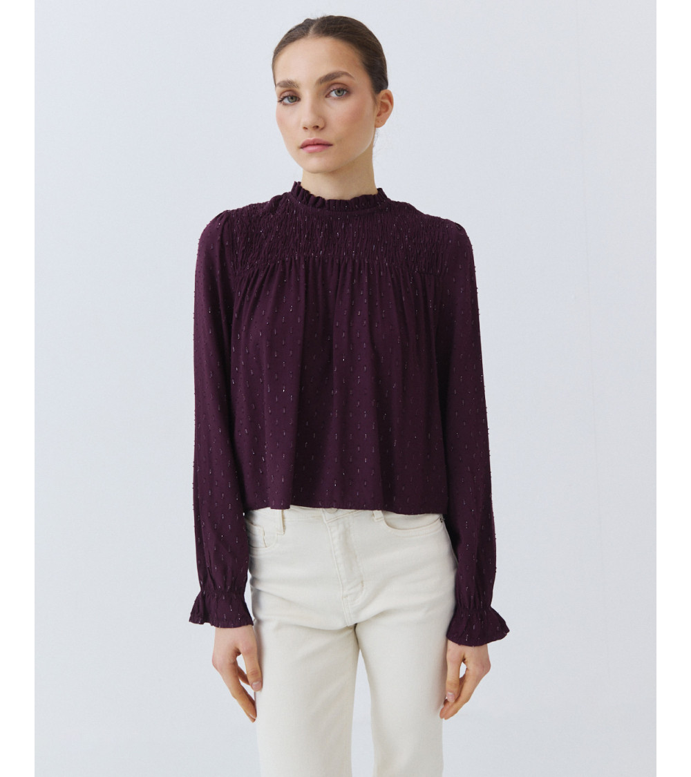 Blusa Fruncida con Volantes y Lurex | MULAYA