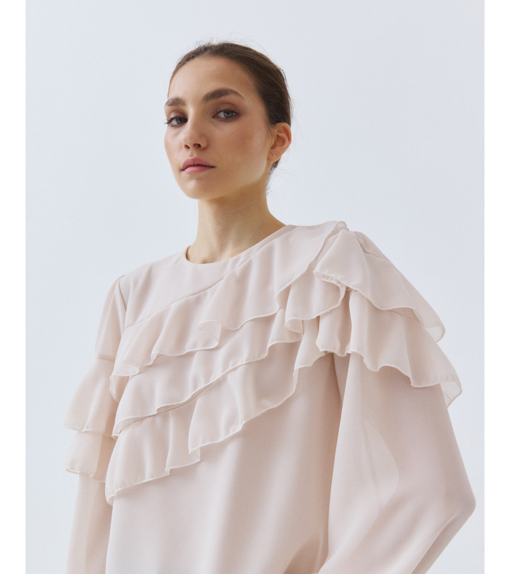 BLUSA CON CAPAS DE VOLANTES LATERALES | MULAYA