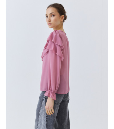 BLUSA CON CAPAS DE VOLANTES LATERALES | MULAYA