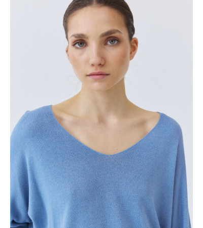 JERSEY DE PUNTO CON CUELLO PICO Y SILUETA HOLGADA | MULAYA