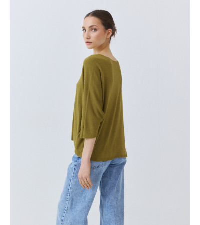 JERSEY DE PUNTO CON CUELLO PICO Y SILUETA HOLGADA | MULAYA