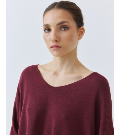 JERSEY DE PUNTO CON CUELLO PICO Y SILUETA HOLGADA | MULAYA