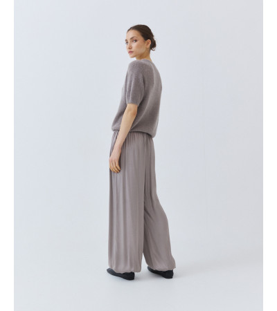 Pantalón Bombacho Satén de Tiro Alto | MULAYA