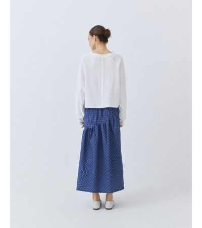 FALDA ESTAMPADA DE CUADROS CON CINTURA ASIMÉTRICA | MULAYA