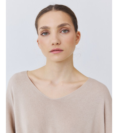 JERSEY DE PUNTO CON CUELLO PICO Y SILUETA HOLGADA | MULAYA