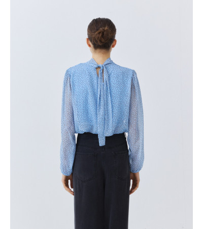 BLUSA CROP DE LUNARES CON LAZADA TRASERA | MULAYA