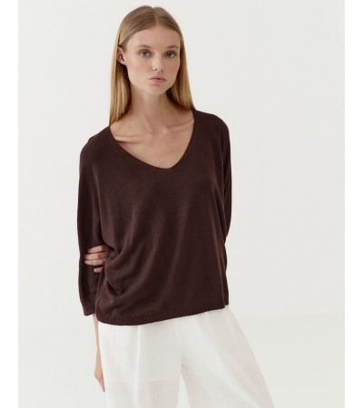 JERSEY DE PUNTO CON CUELLO PICO Y SILUETA HOLGADA | MULAYA