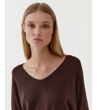 JERSEY DE PUNTO CON CUELLO PICO Y SILUETA HOLGADA | MULAYA