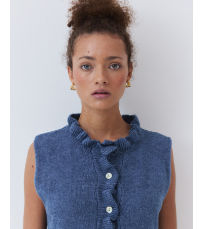 CHALECO DE PUNTO CON VOLANTES Y BOTONES | MULAYA