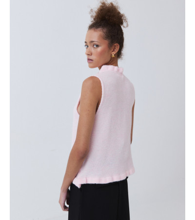 CHALECO DE PUNTO CON VOLANTES Y BOTONES | MULAYA