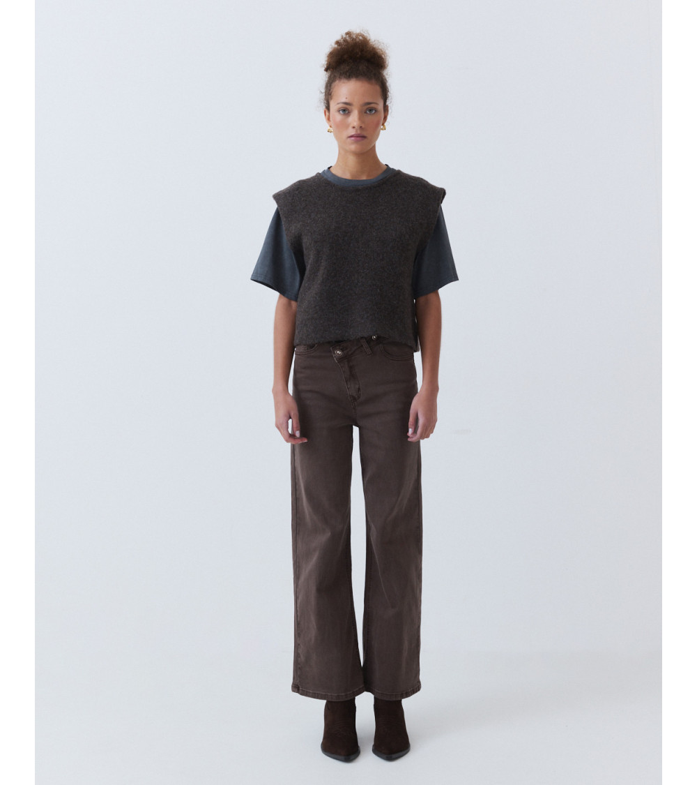 JEANS FLARE CINTURA CRUZADA | MULAYA