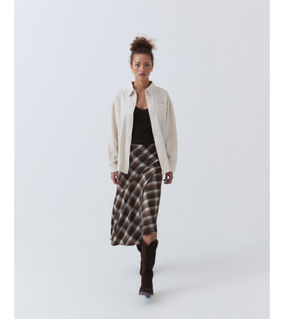 FALDA MIDI ASIMÉTRICA CUADROS | MULAYA