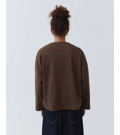 CHAQUETA EFECTO ANTE CON BOLSILLOS PARCHE | MULAYA