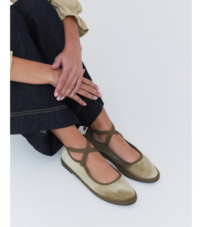 BAILARINAS TERCIOPELO LAZO SUPERIOR Y SUELA GOMA | MULAYA