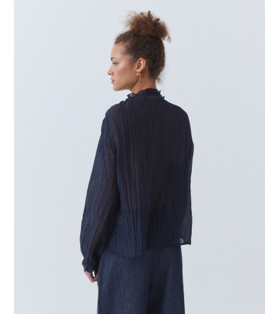 BLUSA SEMITRANSPARENTE LAZADA Y BOTONES | MULAYA