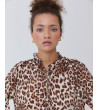 BLUSA SEMITRANSPARENTE LEOPARDO Y LAZADA | MULAYA