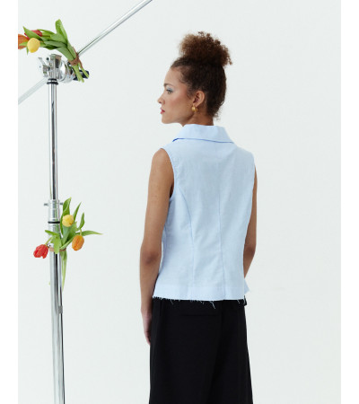 CHALECO CUELLO PETER PAN Y BAJO ASIMÉTRICO | MULAYA